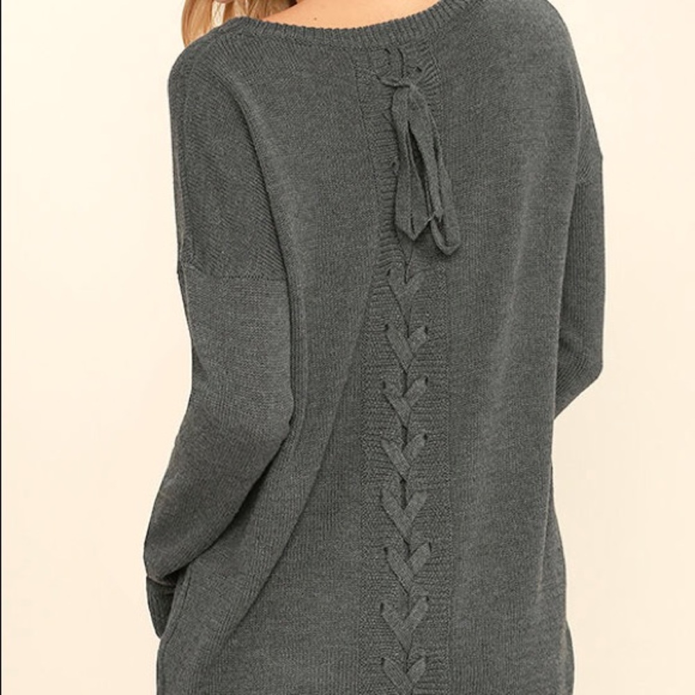 Lace-up Back Sweater